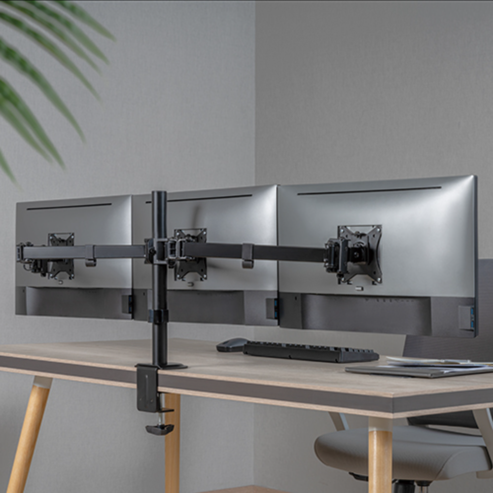 Brateck Triple-Monitor Steel Articulating Monitor Mount