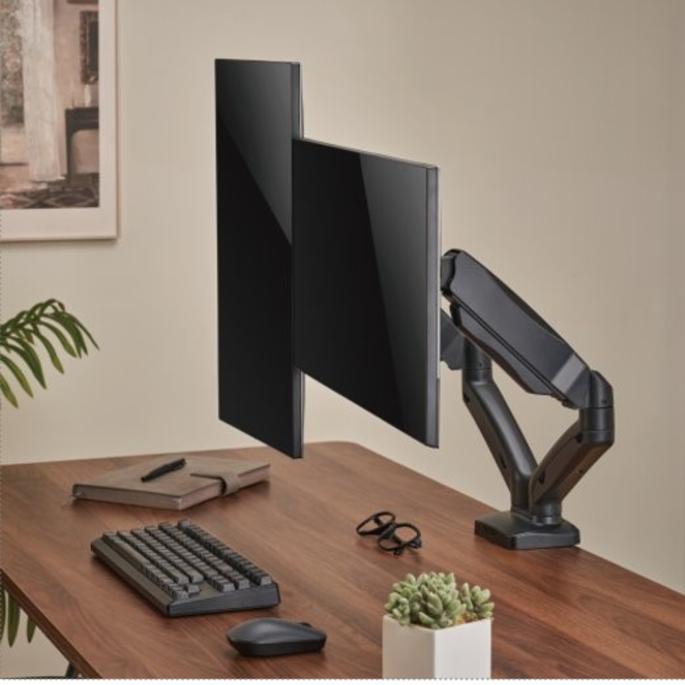 Brateck Dual Monitor Interactive Counterbalance LCD Desk Clamp and Grommet Mount