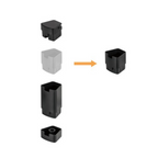 Brateck Dual Monitor Tempered Glass Modular Riser