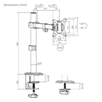 Brateck Single-Monitor Stell Articulating Monitor Mount