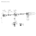 Brateck Triple-Monitor Steel Articulating Monitor Mount