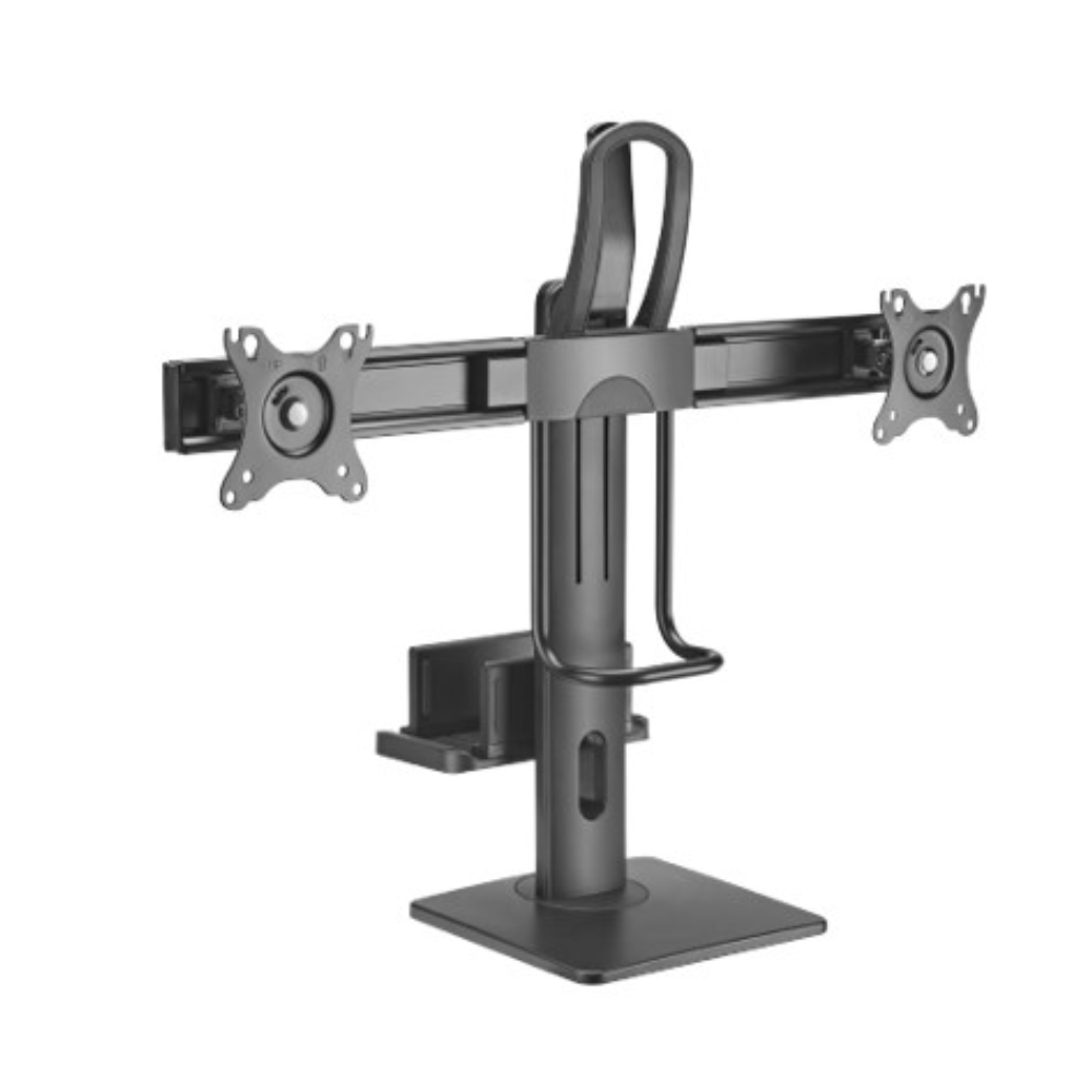  Brateck Dual Screens Vertical Lift Monitor Stand With Thin Client CPU Mount