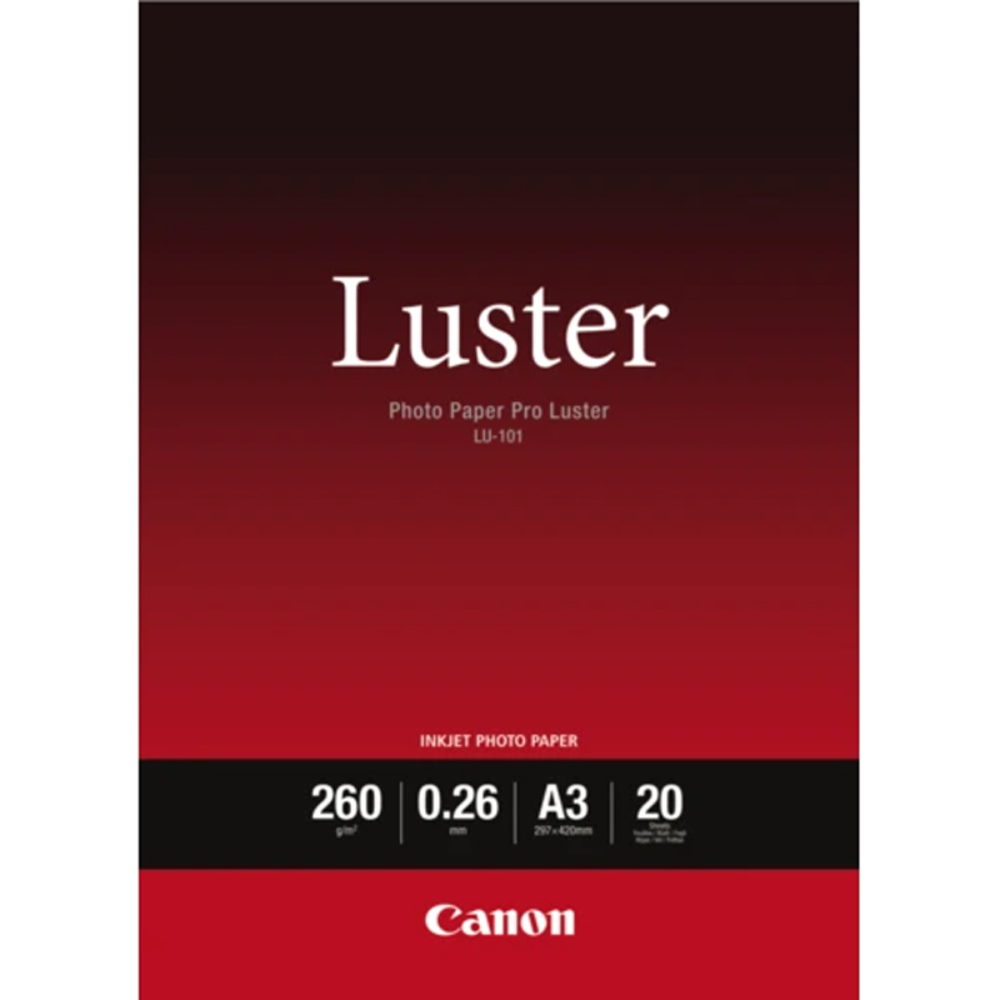 Canon LU101A3 20 Sheet A3 260g Lustre Photo Paper