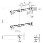  Brateck Quad Monitors Affordable Steel Articulating Monitor Arm