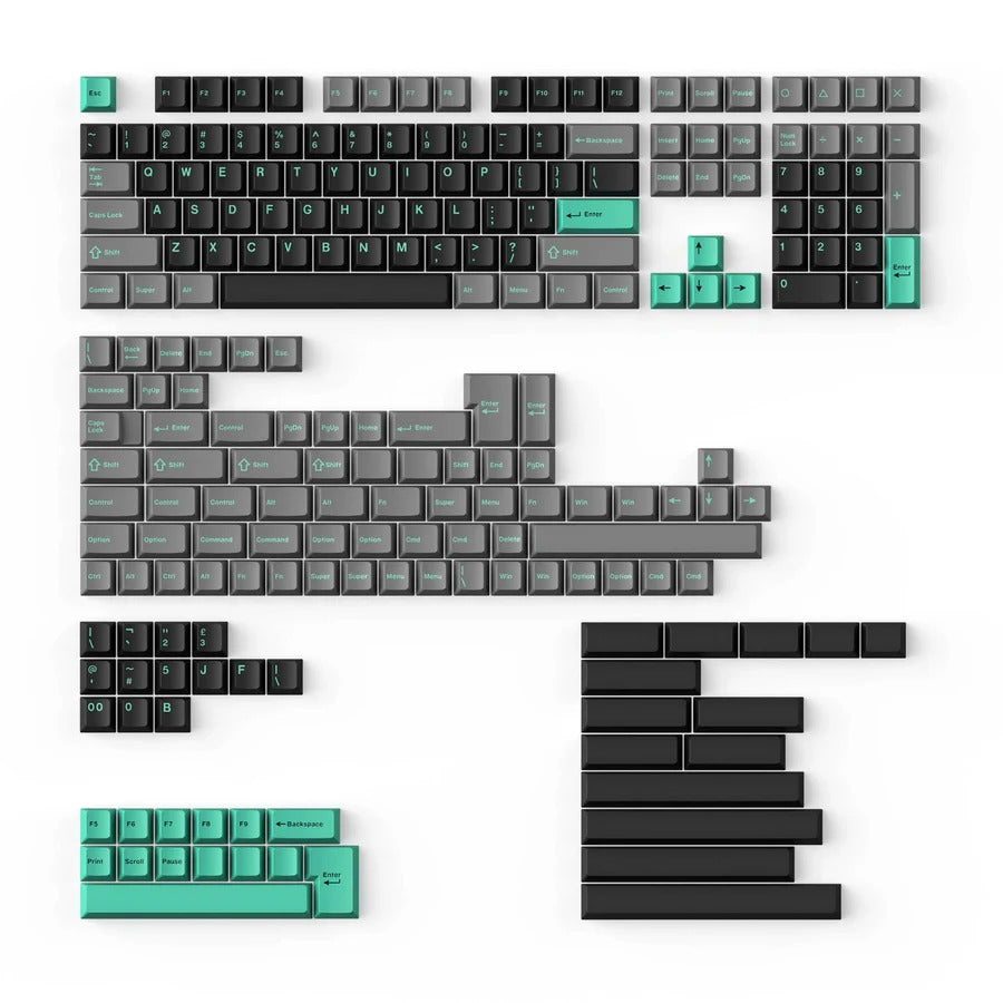 Keychron Cherry Double-Shot PBT Keycaps (Hacker Mint) (Full Set 218 Keys)