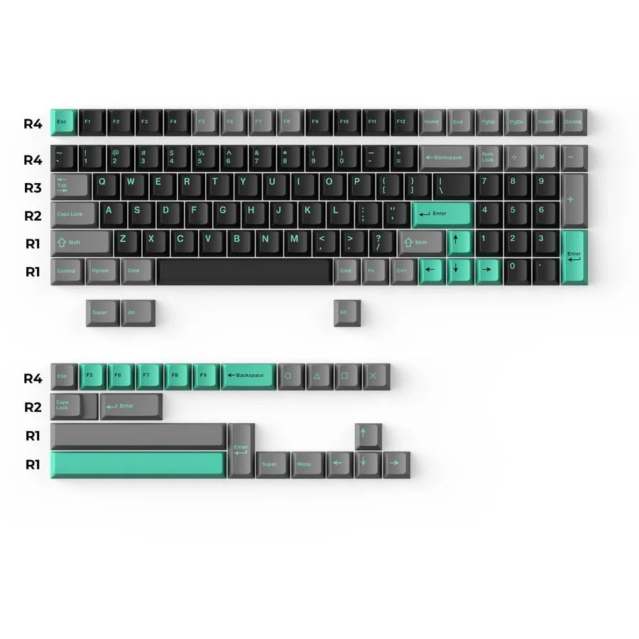 Keychron Cherry Double-Shot PBT Keycaps (Hacker Mint) (Full Set 218 Keys)