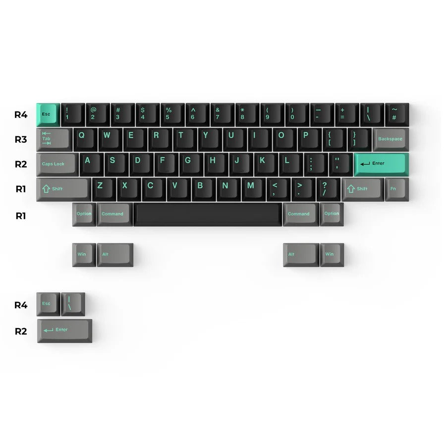 Keychron Cherry Double-Shot PBT Keycaps (Hacker Mint) (Full Set 218 Keys)