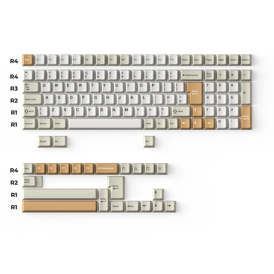 Keychron Cherry Double-Shot PBT Keycaps (Camel) (Full Set 218 Keys)