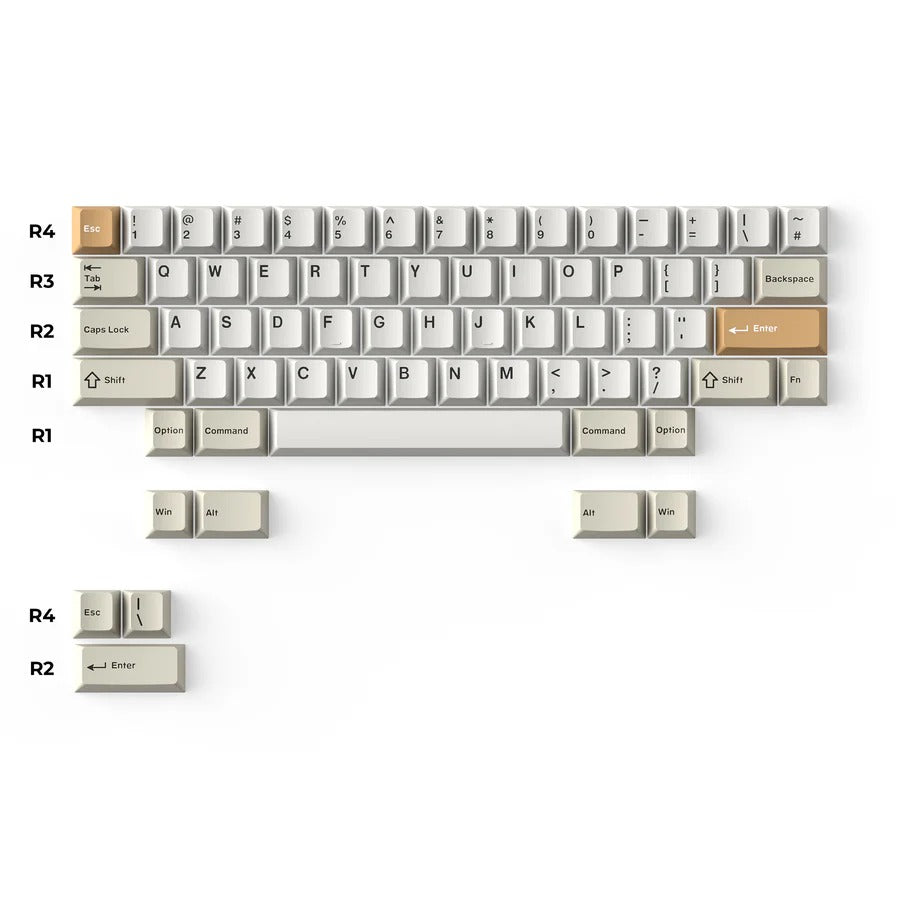 Keychron Cherry Double-Shot PBT Keycaps (Camel) (Full Set 218 Keys)