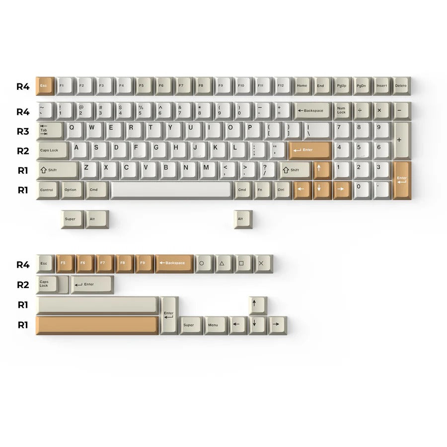 Keychron Cherry Double-Shot PBT Keycaps (Camel) (Full Set 218 Keys)