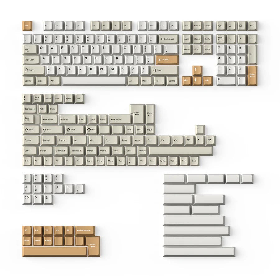 Keychron Cherry Double-Shot PBT Keycaps (Camel) (Full Set 218 Keys)