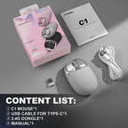 YUNZII C1 Silicone Tri-Mode Wireless Mouse (Gray)