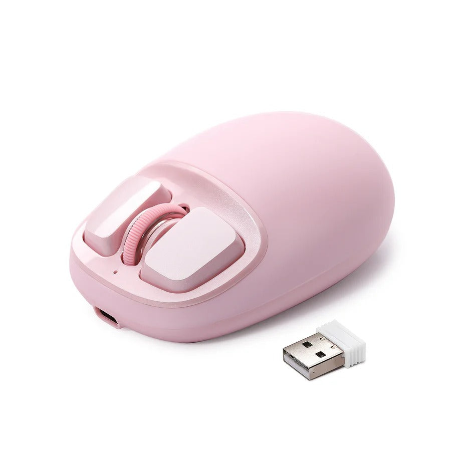 YUNZII C1 Silicone Tri-Mode Wireless Mouse (Pink)