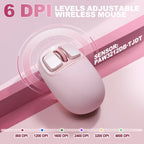 YUNZII C1 Silicone Tri-Mode Wireless Mouse (Pink)