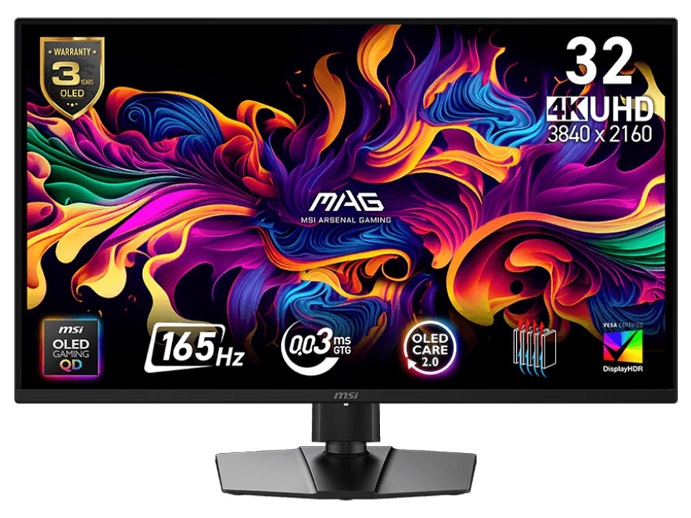 MSI MAG 322UP QD-OLED E16 31.5" UHD 165Hz HDR400 Gaming Monitor