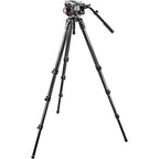 Open Box Manfrotto 536 Carbon Fiber Tripod with 509HD Video Head + Padded Carry Bag