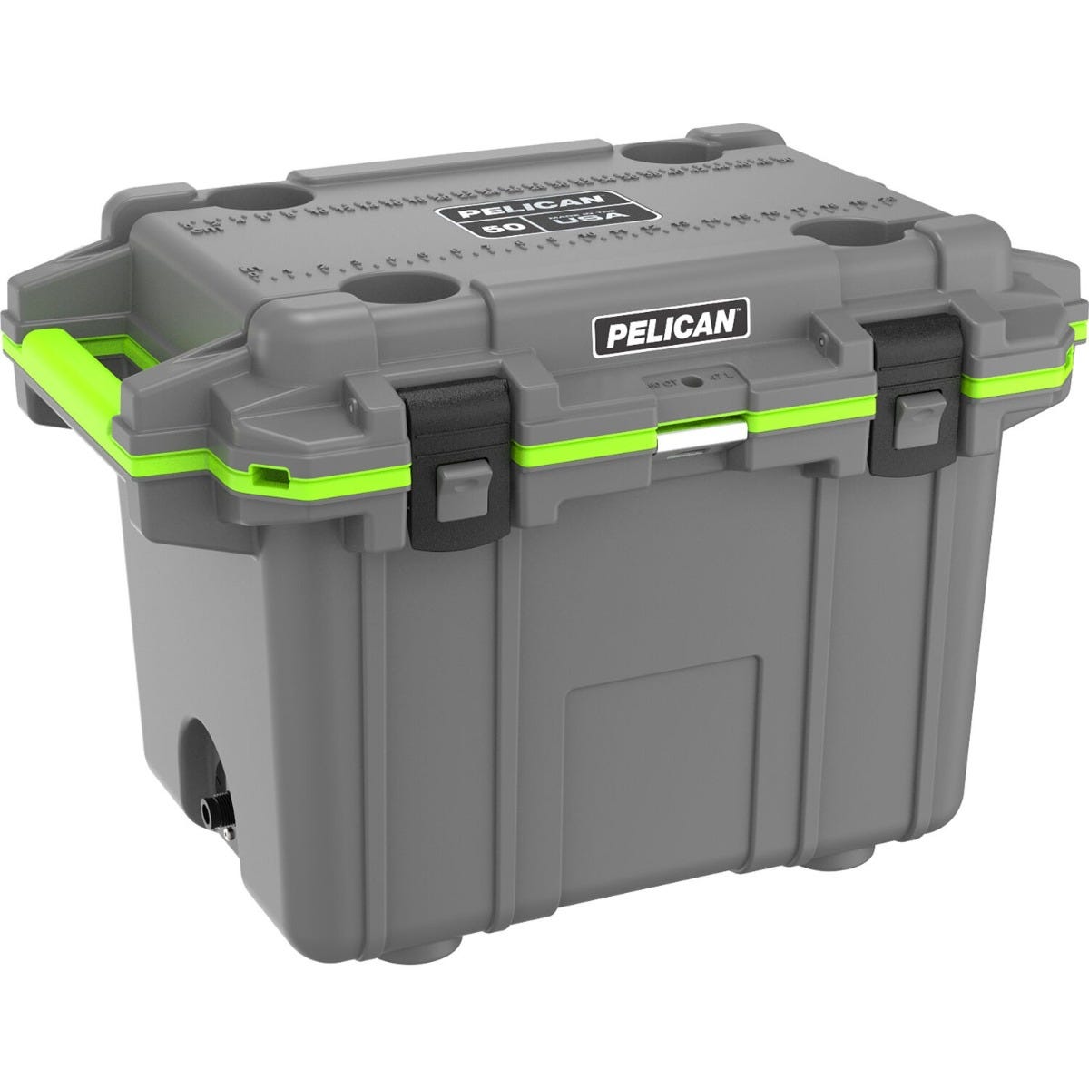 Pelican 50QT Elite Cooler - Dark Gray - Green