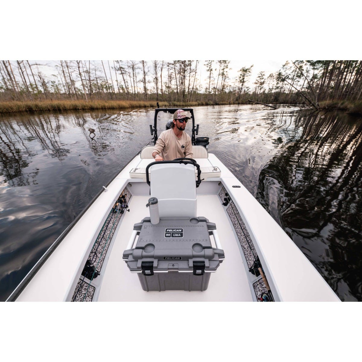 Pelican 50QT Elite Cooler - Dark Gray - Green