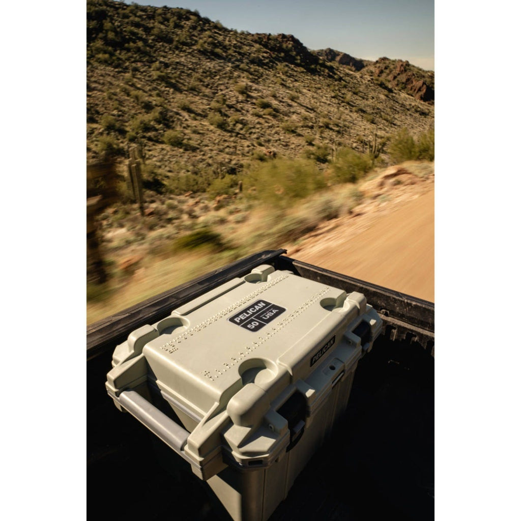 Pelican 50QT Elite Cooler - White - Gray 