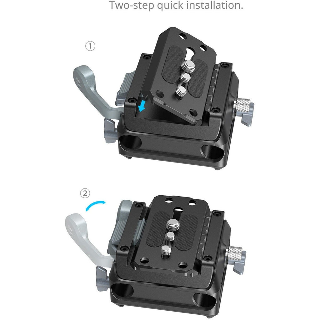 SmallRig Manfrotto-Type Mount Plate Kit with 15mm Dual Rod Clamp 5366