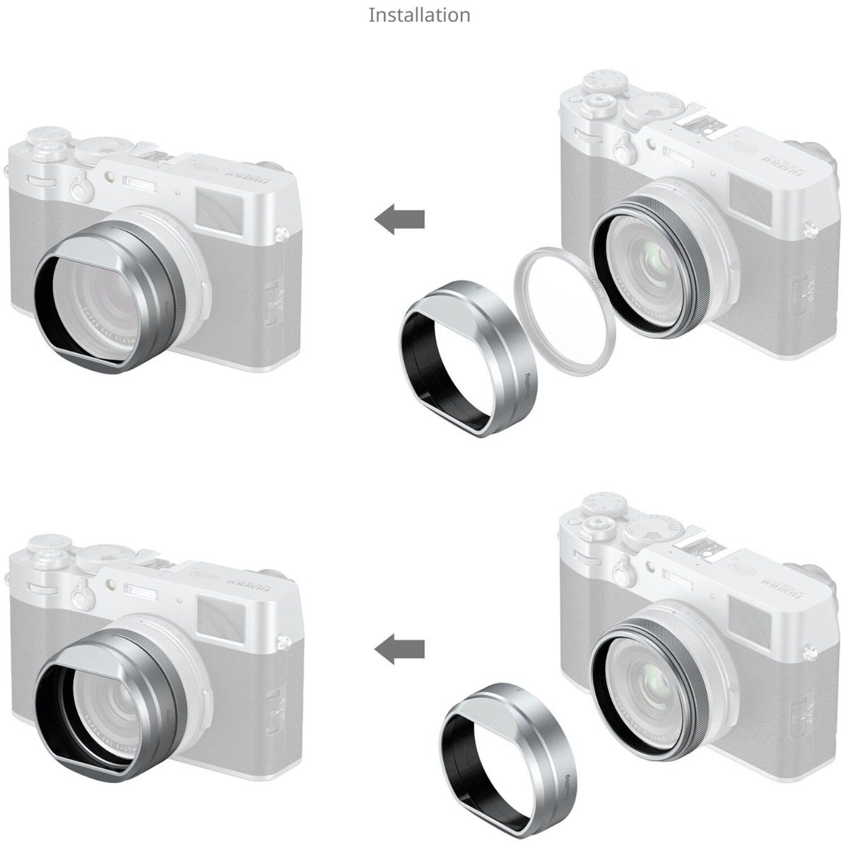 SmallRig Lens Hood for FUJIFILM X100VI / X100V (Silver) 5849