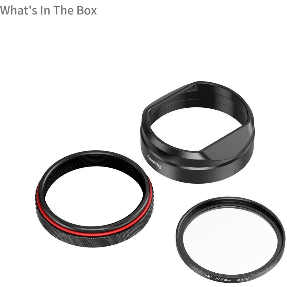 SmallRig UV Filter with Lens Hood Kit for FUJIFILM X100VI / X100V (Black) 5850