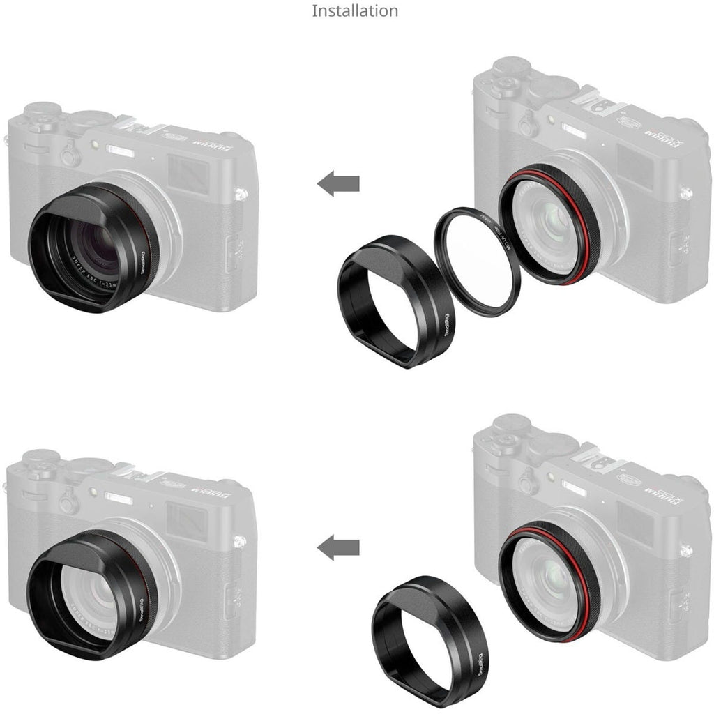 SmallRig UV Filter with Lens Hood Kit for FUJIFILM X100VI / X100V (Black) 5850