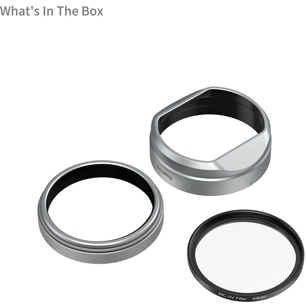 SmallRig UV Filter with Lens Hood Kit for FUJIFILM X100VI / X100V (Silver) 5851