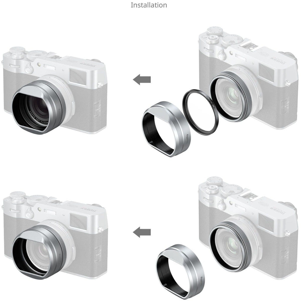 SmallRig UV Filter with Lens Hood Kit for FUJIFILM X100VI / X100V (Silver) 5851