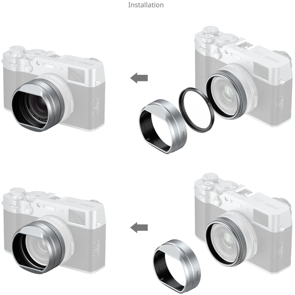 SmallRig UV Filter with Lens Hood Kit for FUJIFILM X100VI / X100V (Silver) 5851