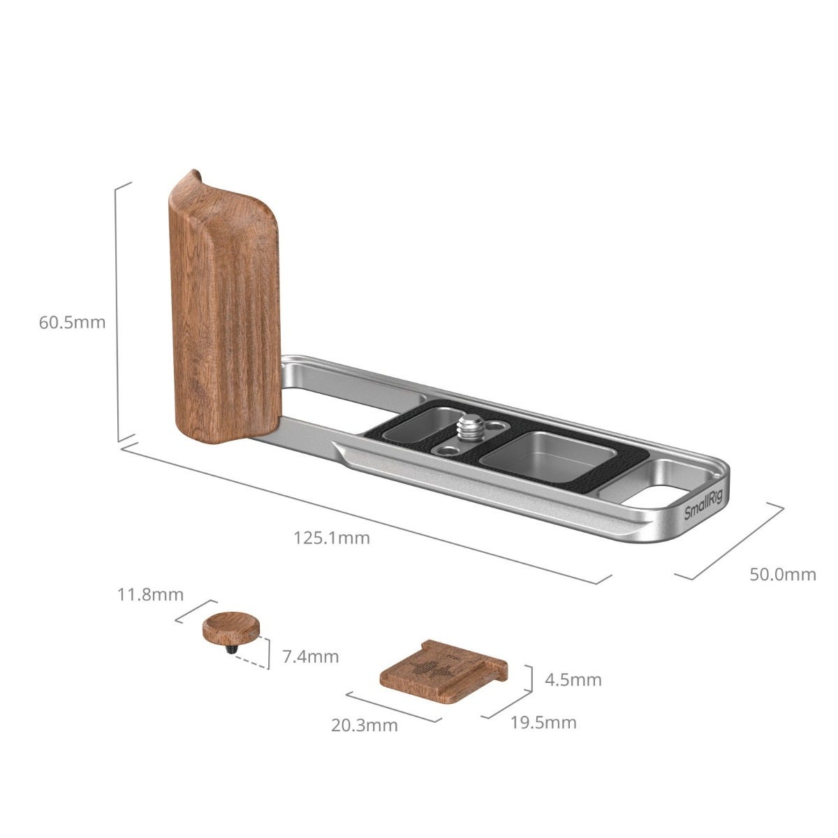 SmallRig L-Shaped Mount Plate with Wooden Handle for FUJIFILM X-E5 (Rosewood