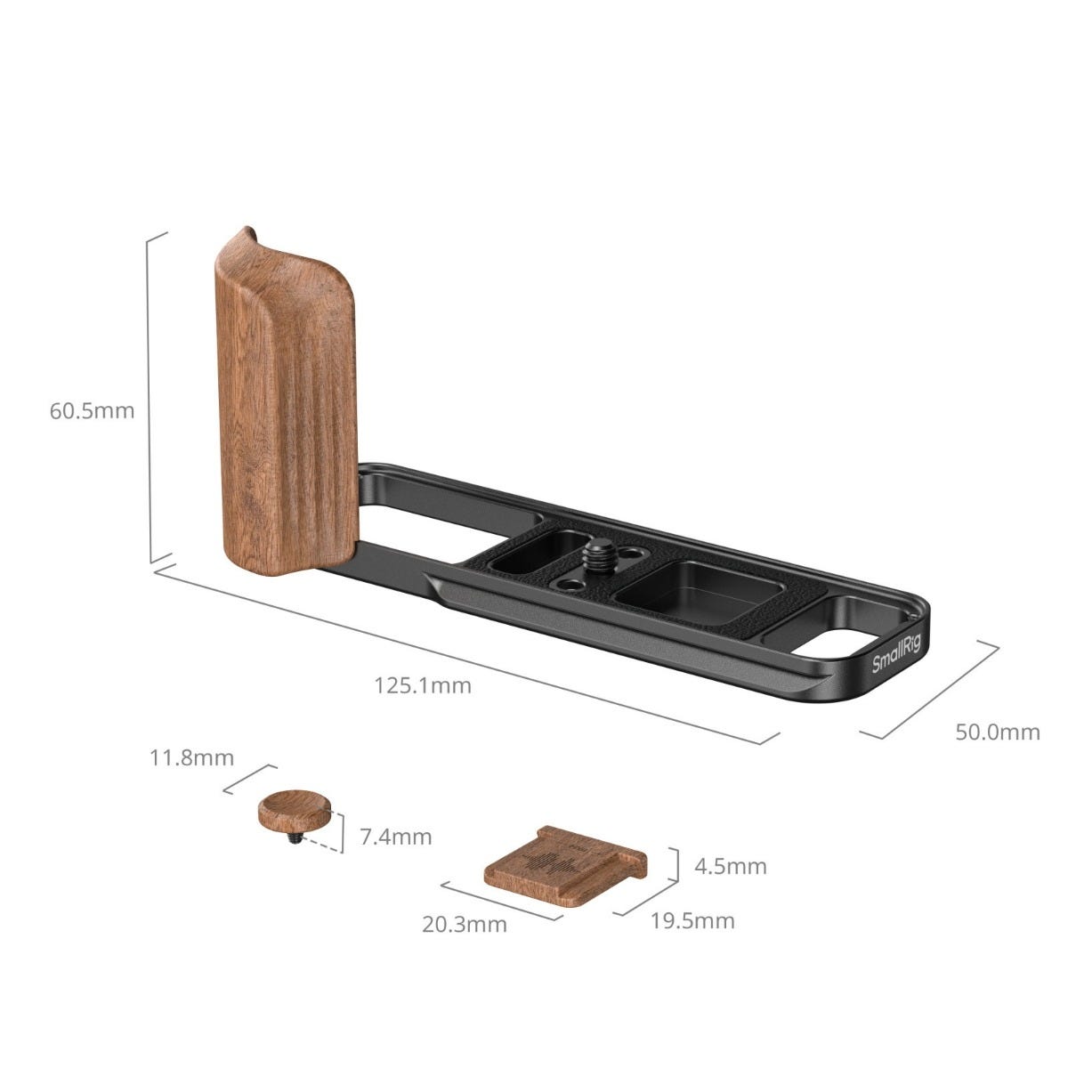 SmallRig L-Shaped Mount Plate with Wooden Handle for FUJIFILM X-E5 (Rosewood