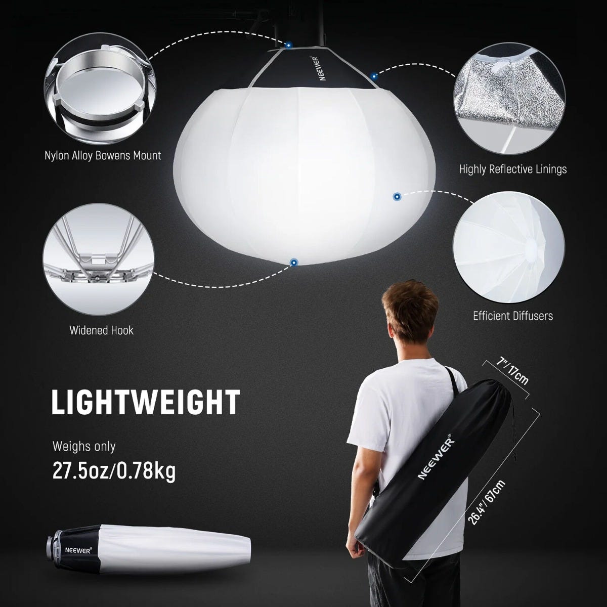 NEEWER NS35L 85cm Quick Release Lantern Bowens Mount Softbox