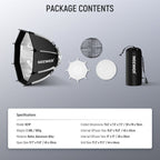 NEEWER NS21P 45cm Quick Release Octagonal Bowens Mount Softbox