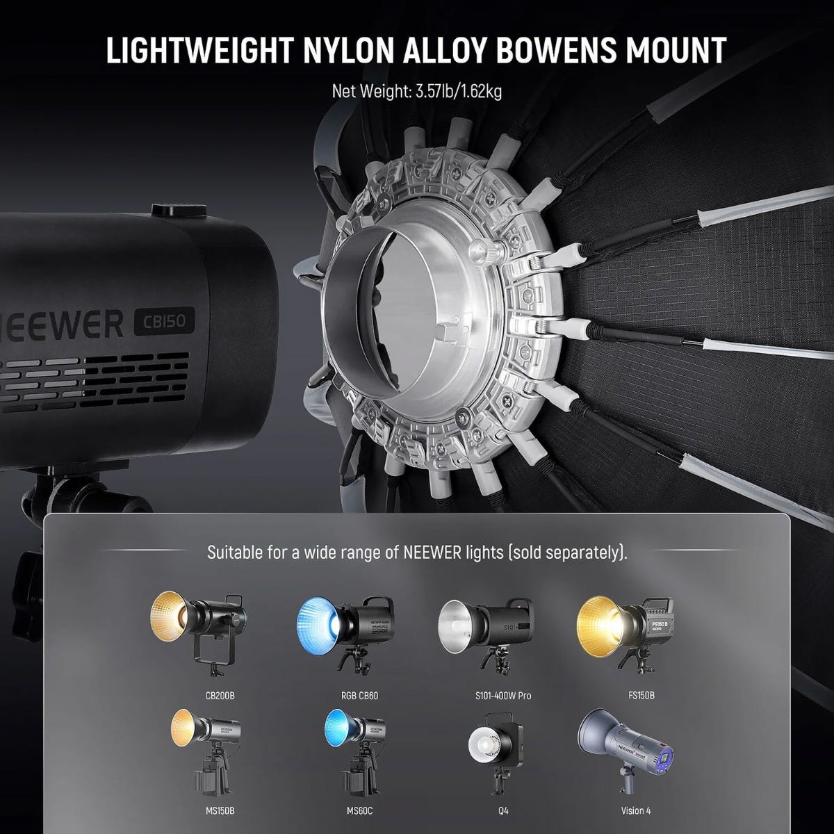 NEEWER NS120P 120cm Quick Release Parabolic Bowens Mount Softbox