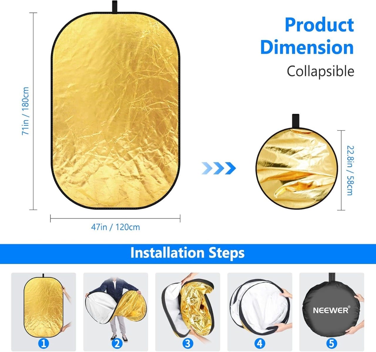 NEEWER 120x180cm 5-in-1 Reflectors