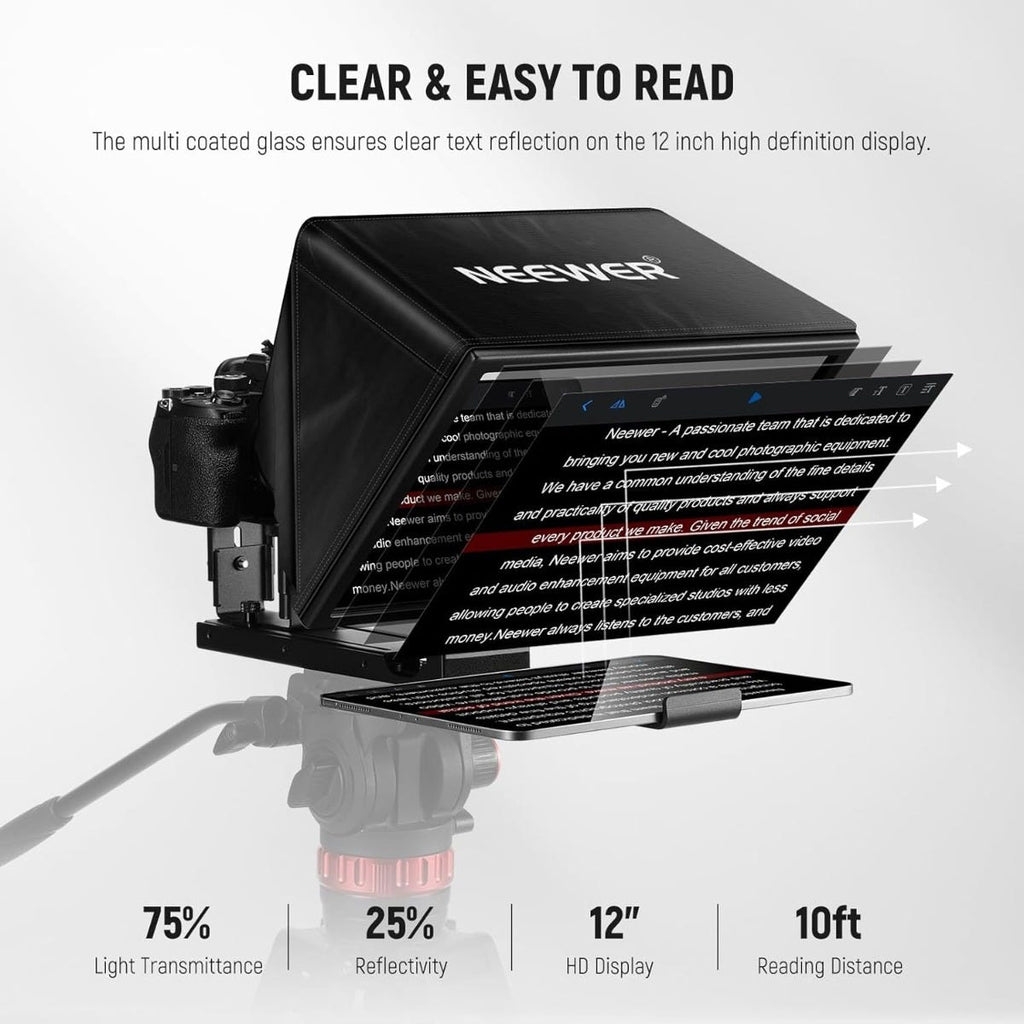 NEEWER X12B 12" Teleprompter