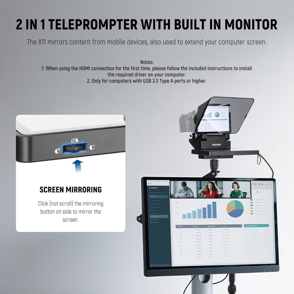 NEEWER X11 2-in-1 11" Teleprompter