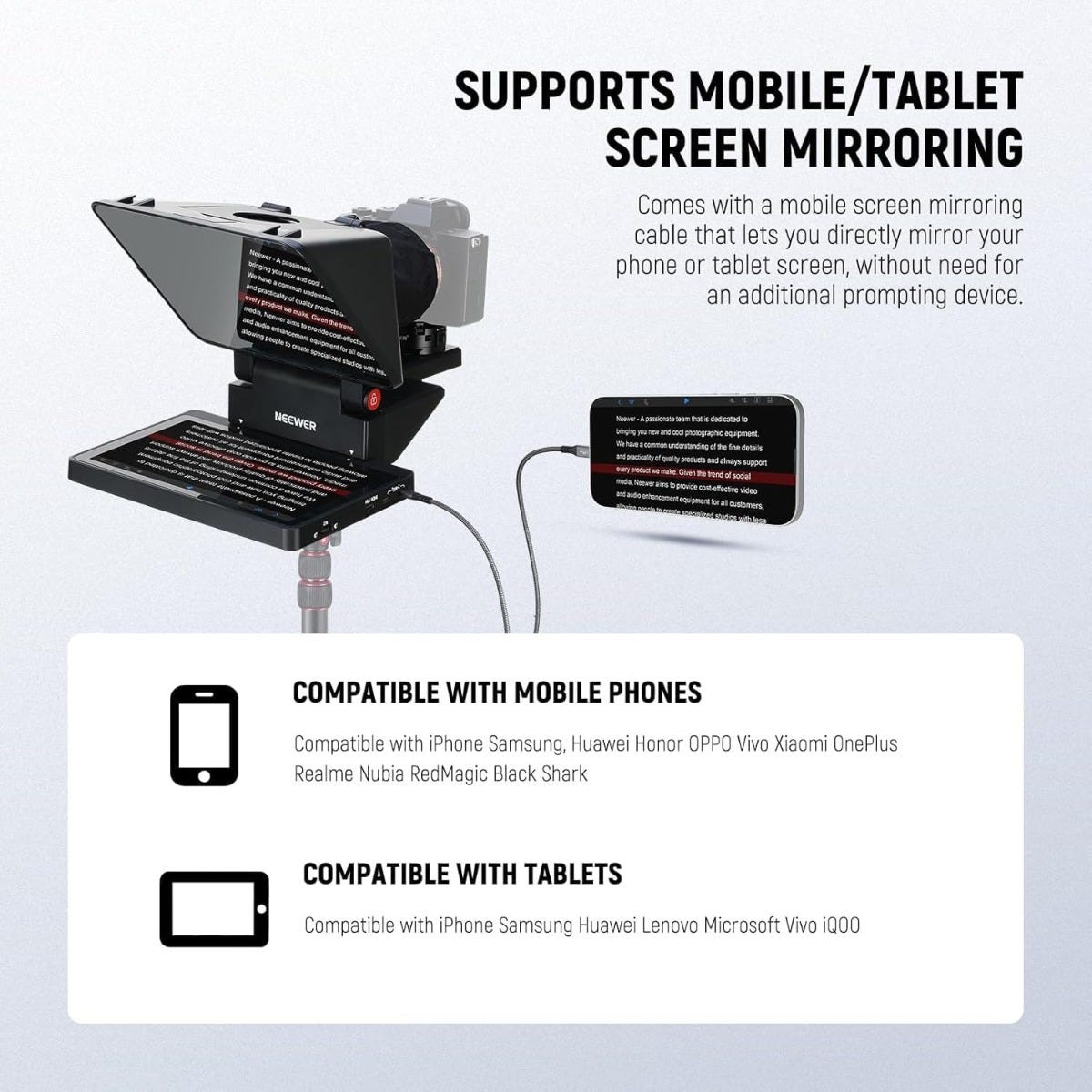 NEEWER X11 2-in-1 11" Teleprompter