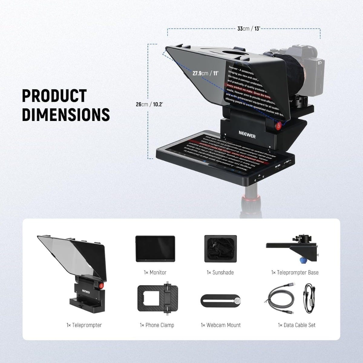 NEEWER X11 2-in-1 11" Teleprompter