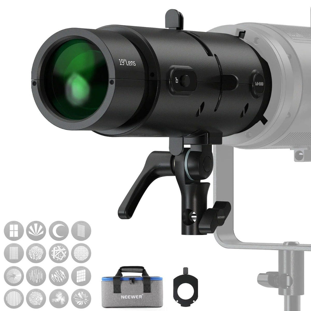NEEWER LS-300 Spotlight Optical Snoot 16x 19 Degree Lens for Bowens Mount