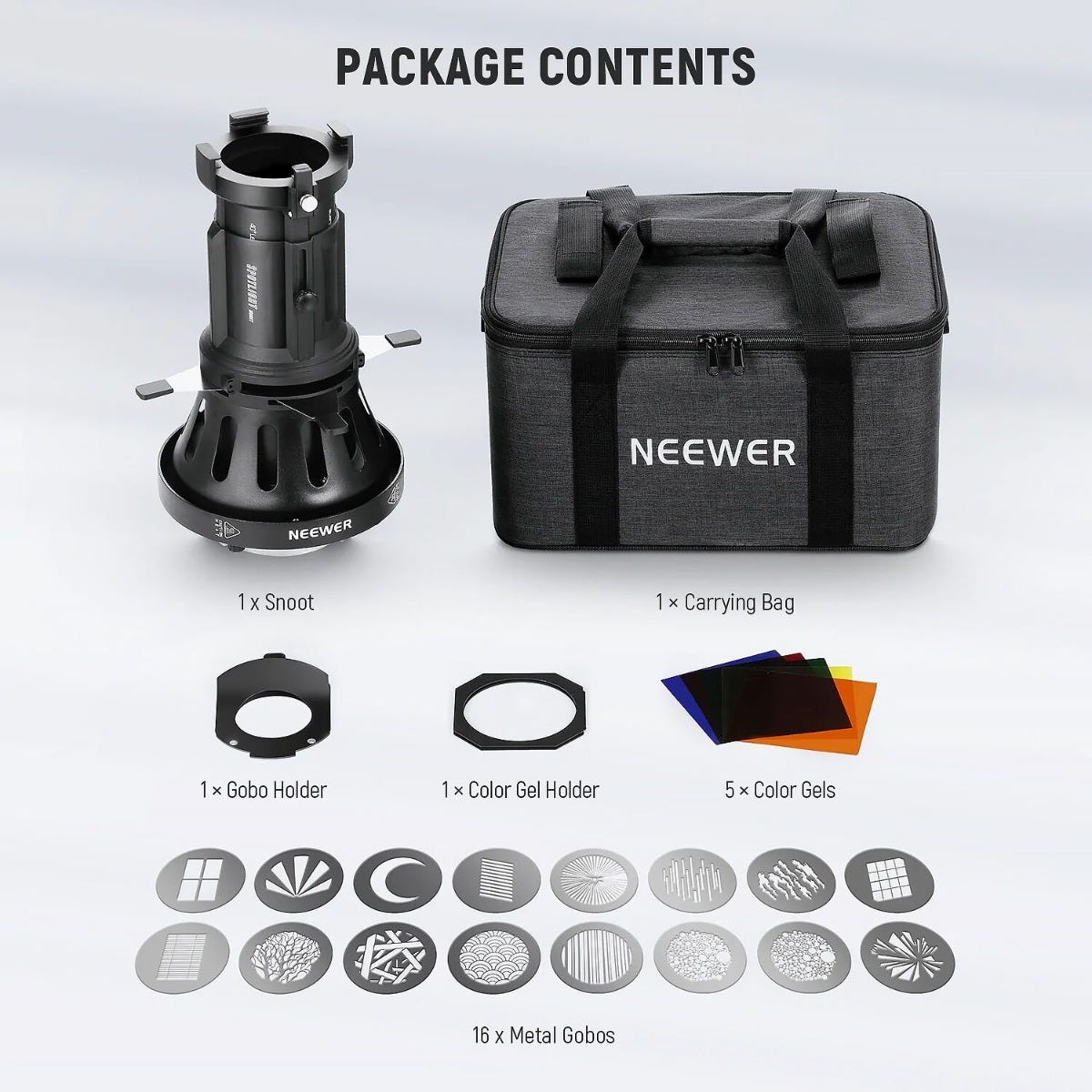 NEEWER LS-38 Spotlight Snoot with 40 Degree Lens for Bowens Mount 