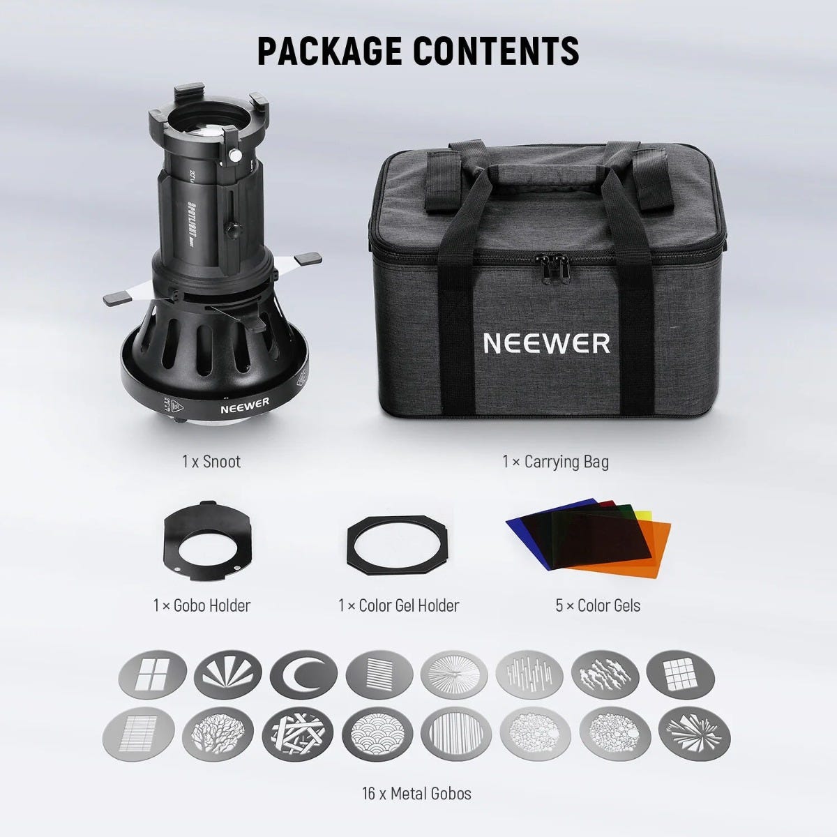 NEEWER LS-39 Spotlight Snoot with 20 Degree Lens for Bowens Mount