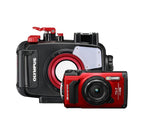 OM System Tough TG-7 Digital Camera (Red) with PT-059 Underwater Housing