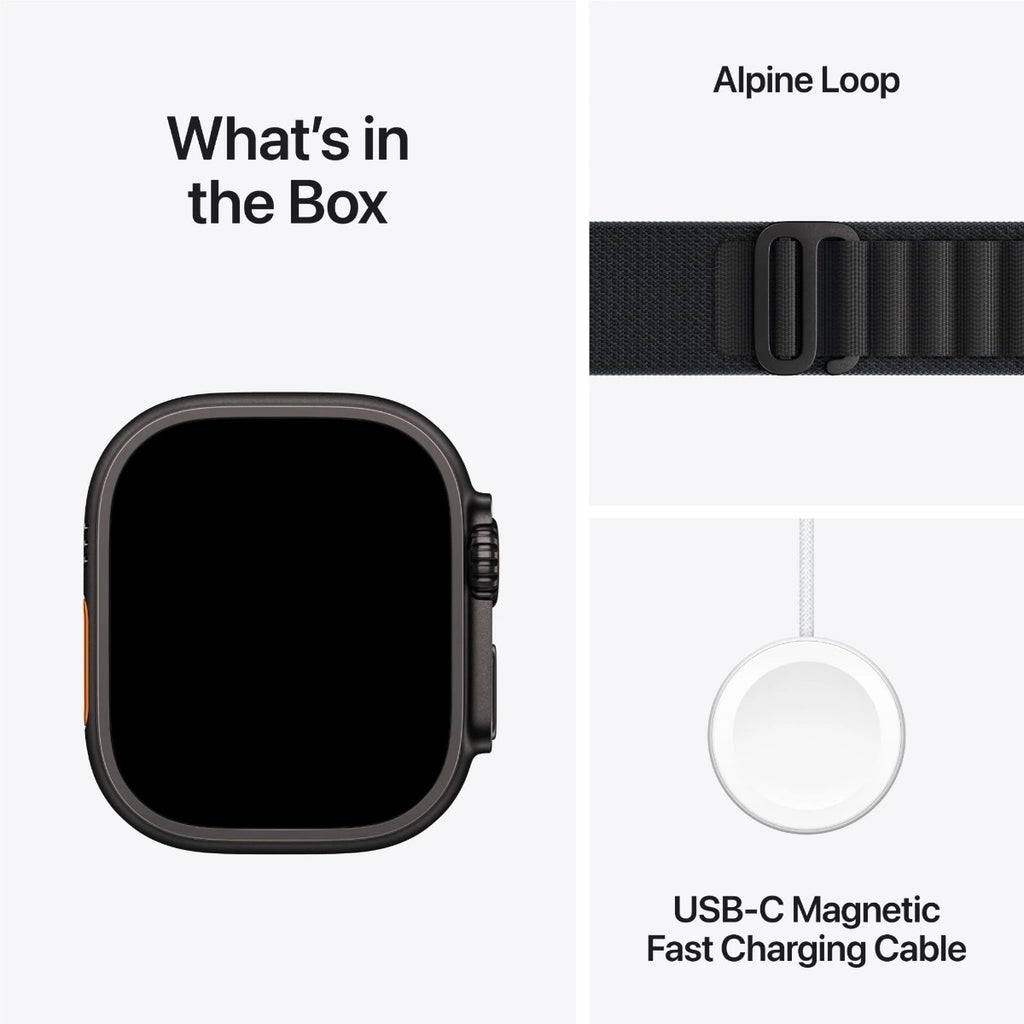 Apple Watch Ultra 3 49mm Black Titanium Case GPS + Cellular Black Alpine Loop (Small)