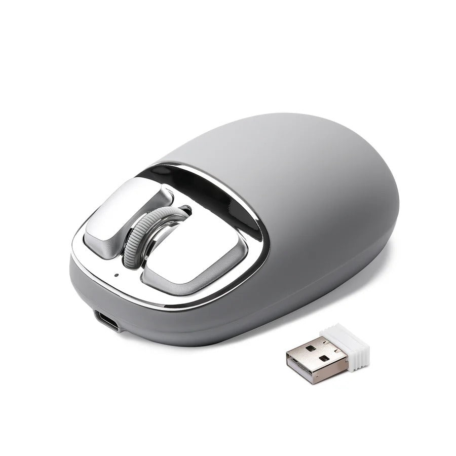 YUNZII C1 Silicone Tri-Mode Wireless Mouse (Gray)