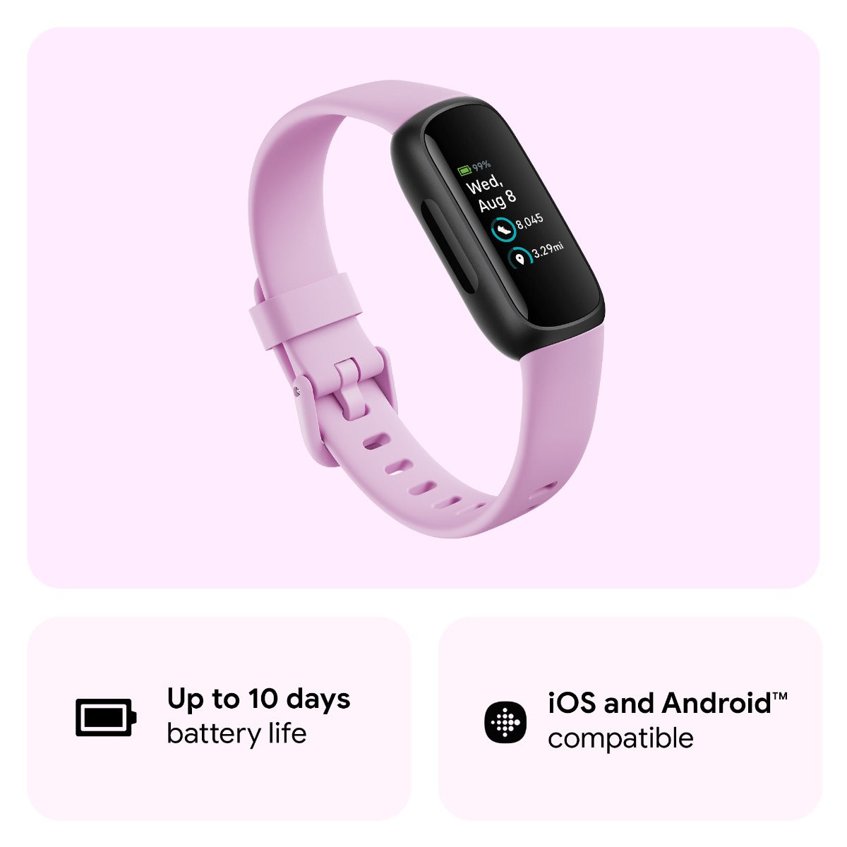 Fitbit Inspire 3 Fitness Tracker - Lilac Bliss/Black