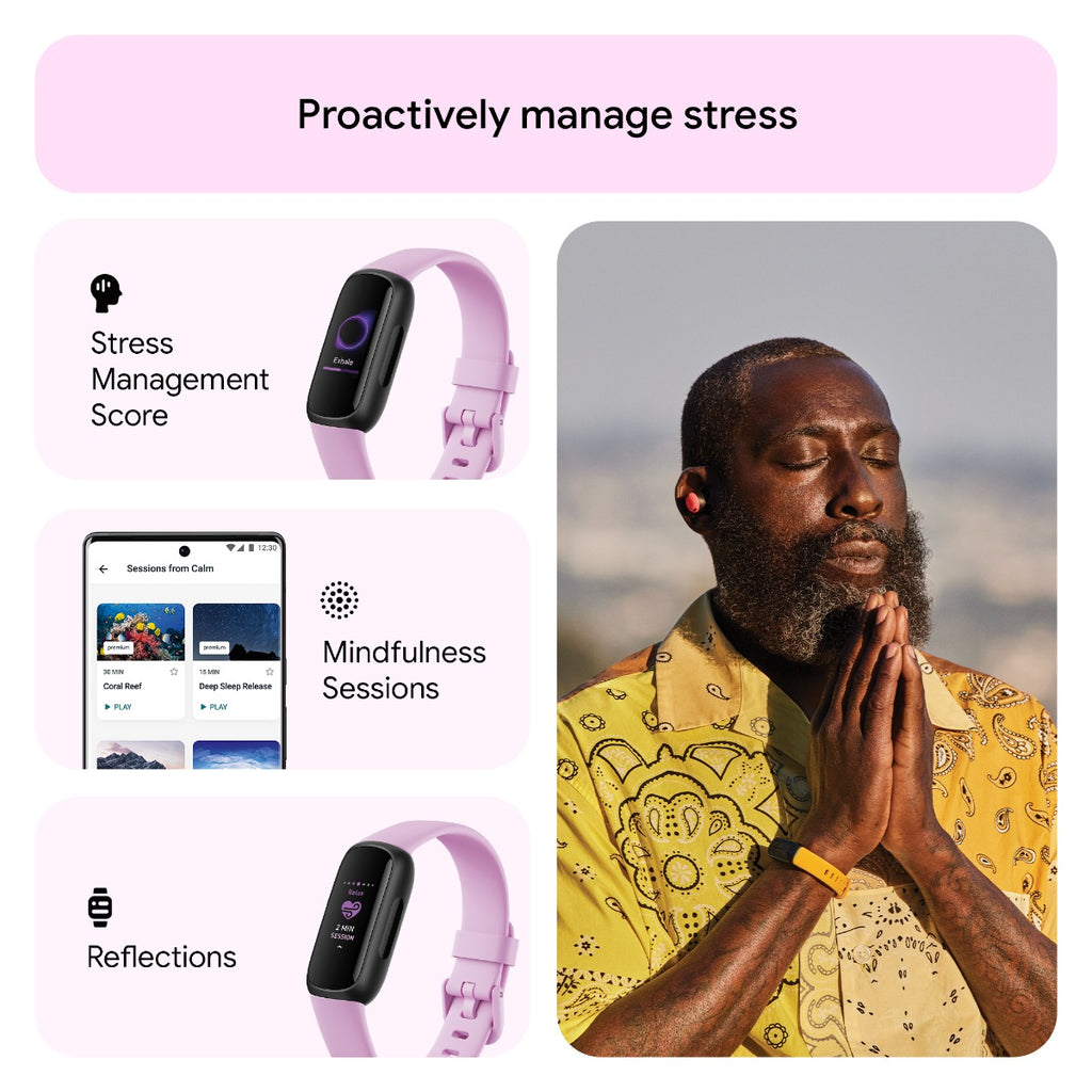 Fitbit Inspire 3 Fitness Tracker - Lilac Bliss/Black