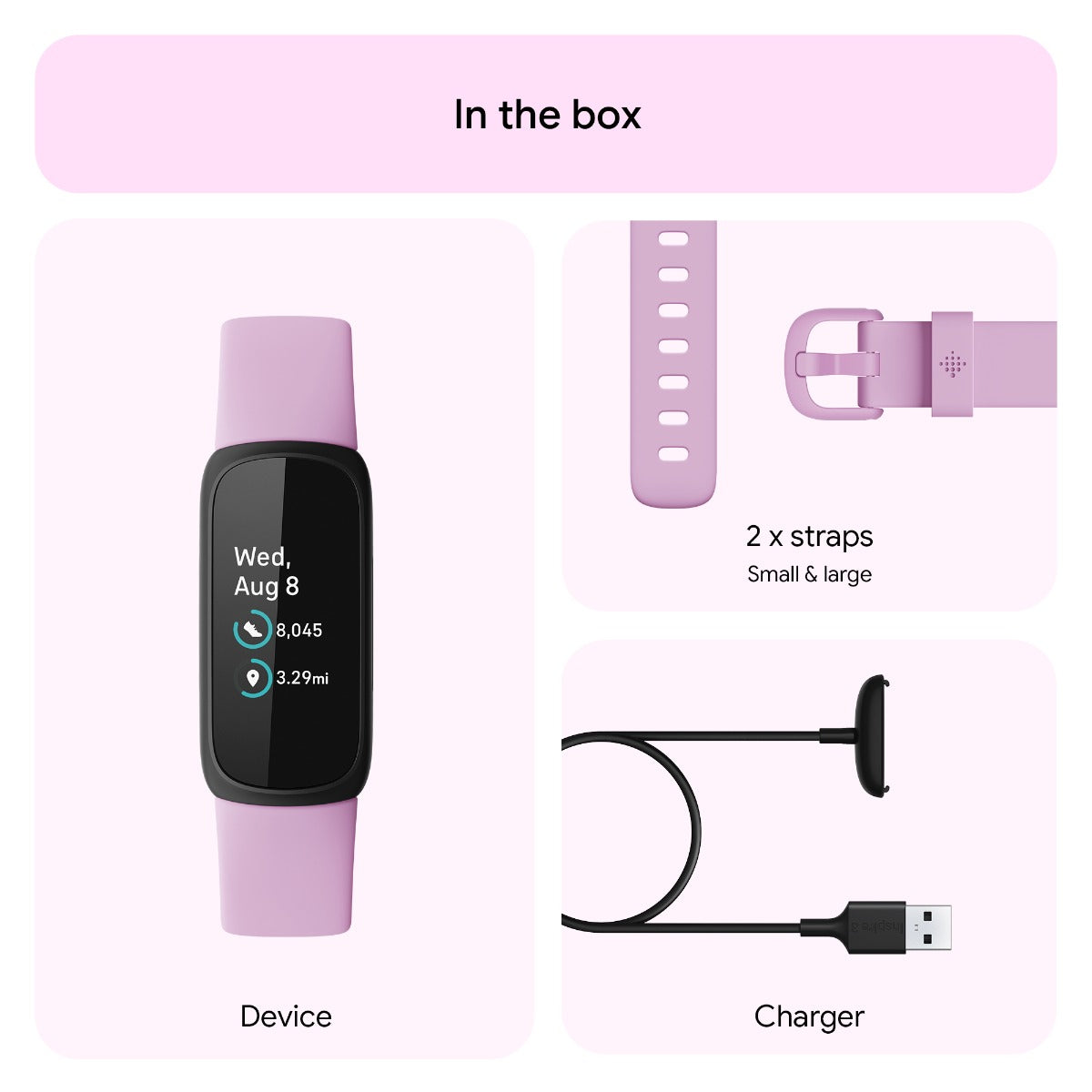Fitbit Inspire 3 Fitness Tracker - Lilac Bliss/Black