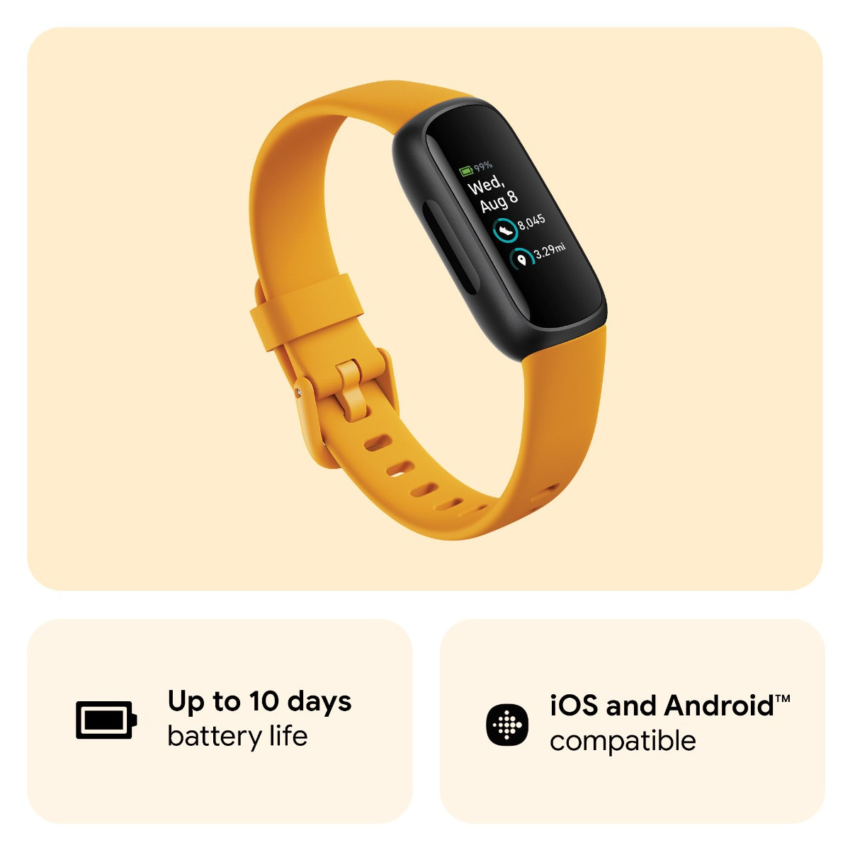 Fitbit Inspire 3 Fitness Tracker - Morning Glow/Black